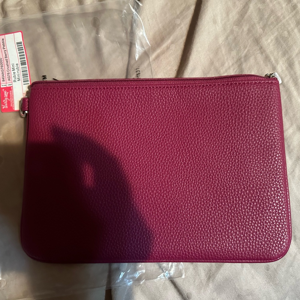 NWT Thirty One Rubie Mini Zippered pouch with matching wristlet strap